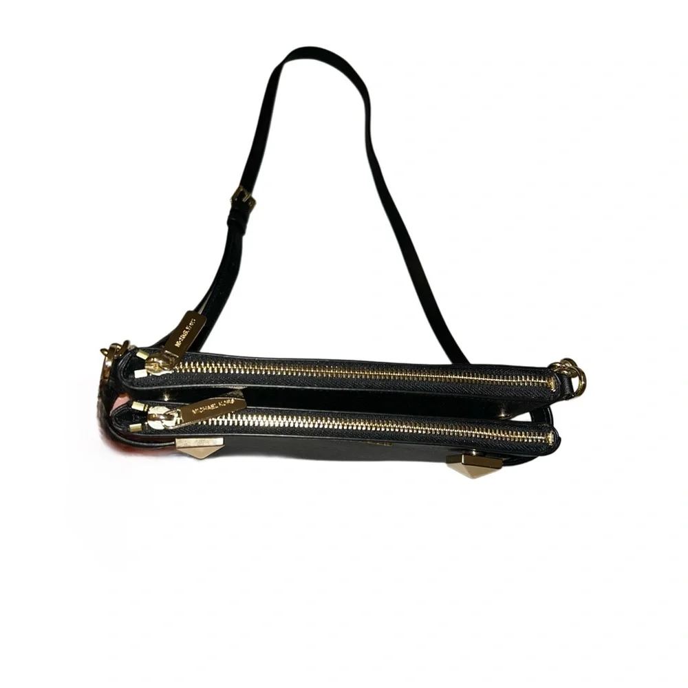MICHAEL KORS Black Double Zip Crossbody Purse